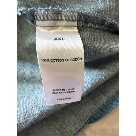 NWT Draper James V-Neck Puff Sleeve Chambray Top Shirt XXL - Picture 10 of 10